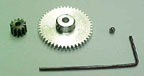THPR46 Aluminum 64-P spur gear / steel pinion set, 13-46