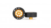 H&R HR1113 - 27x12mm Wheels - Rubber Tires - 1/8" Axle - Fronts - Nascar Gold