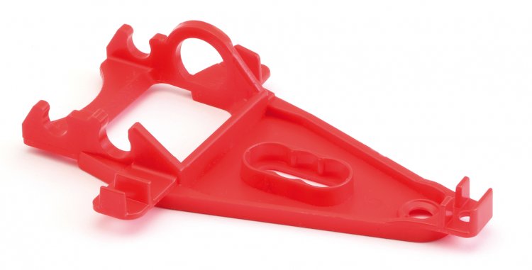 NSR 1264 Triangular Sidewinder Short Can Motor Support Extra Hard Red - Click Image to Close