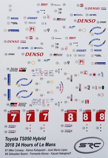 SRC RC0401 - Decals for Toyota LMP1 2008