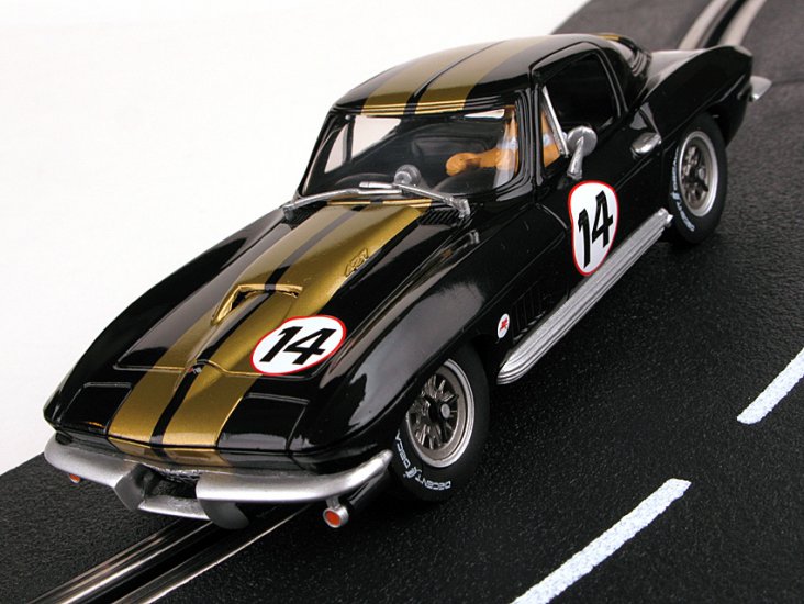 Carrera 27464 Chevrolet Sting Ray Corvette #14 black (C) [27464] - $ :  Electric Dreams, New and Vintage Slot Cars, New and Vintage Slot Cars