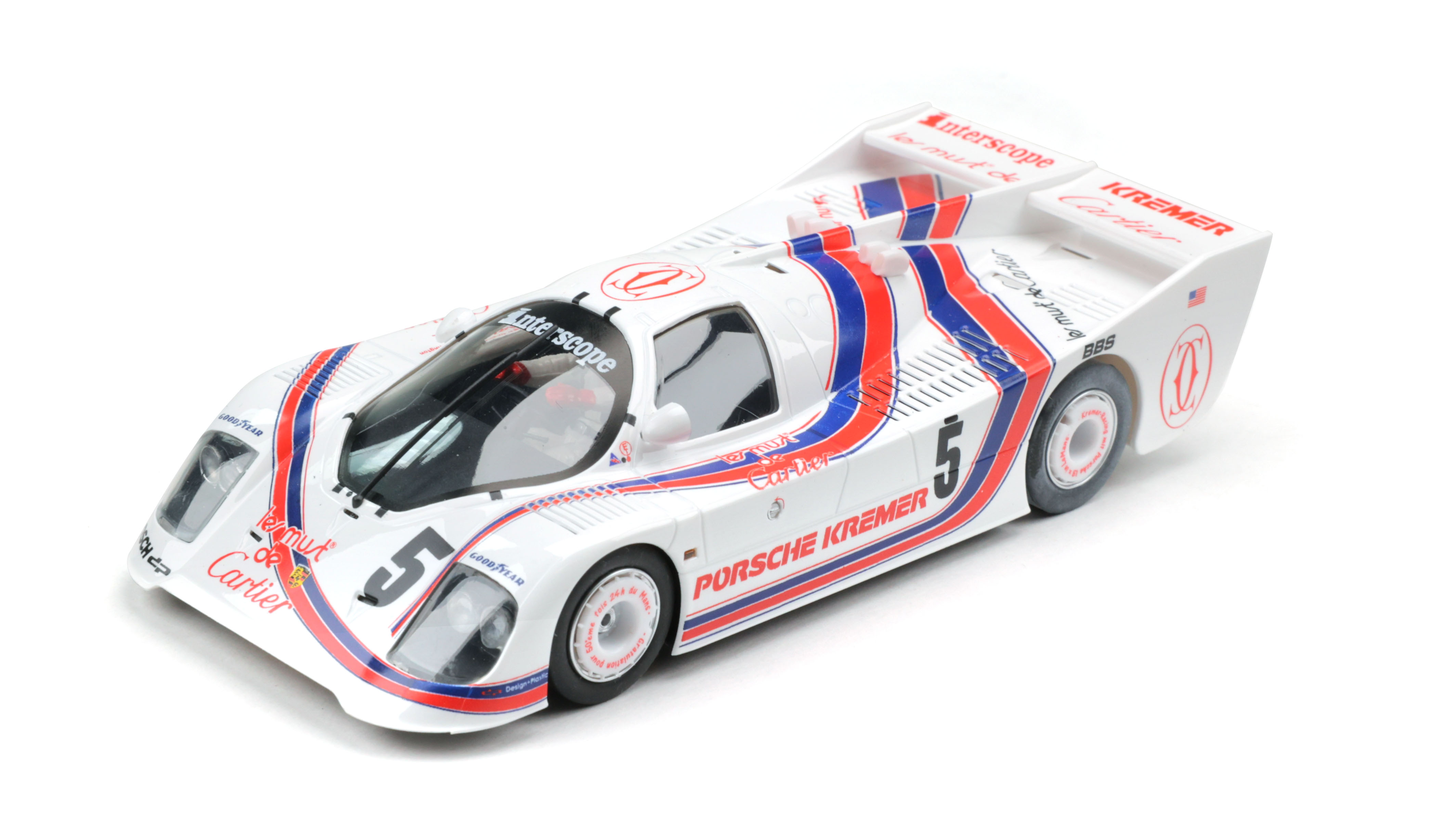 FLY 060101 PORSCHE KREMER CK5 LEMANS 1982 NEW 1/32 SLOT CAR IN DISPLAY CASE 