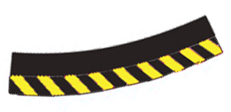 Carrera 20580Y - Outside Borders for High-Banked Curve 4-15°, 12 pieces, YELLOW