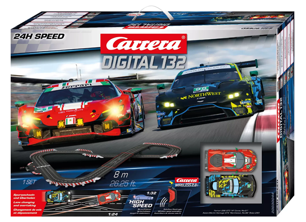Carrera 30044 - 24H SPEED - Ferrari vs Aston Martin - Wireless Controllers - Digital 132 race set
