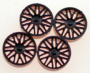 5424 NSR BBS Type Wheel Inserts for 17" Wheels Black 4pcs 1:32 Slot Car Part
