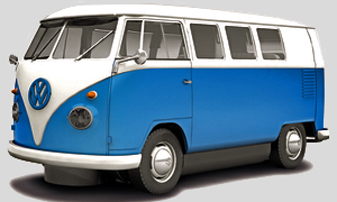 Scalextric C3395 Volkswagen Camper Van, blue/white. (C)