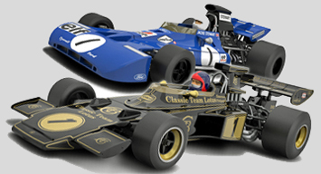 Scalextric C3479A Legends Lotus 72 & Tyrrell 003 2-car set.(C)