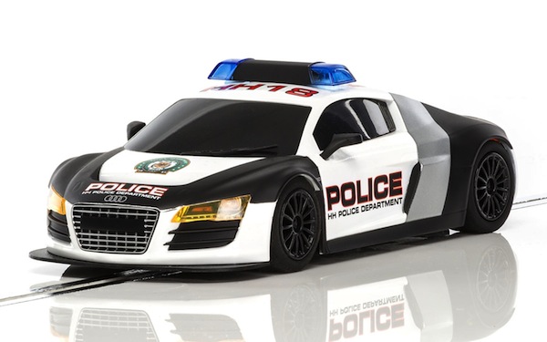Scalextric C3932 Audi R8 Police Car - Black & White