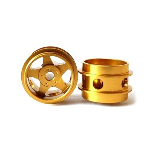 Staffs 05 - Gold Alloy Wheels - 5-Spoke - 15.8 x 10mm - Air System - Drilled - pair