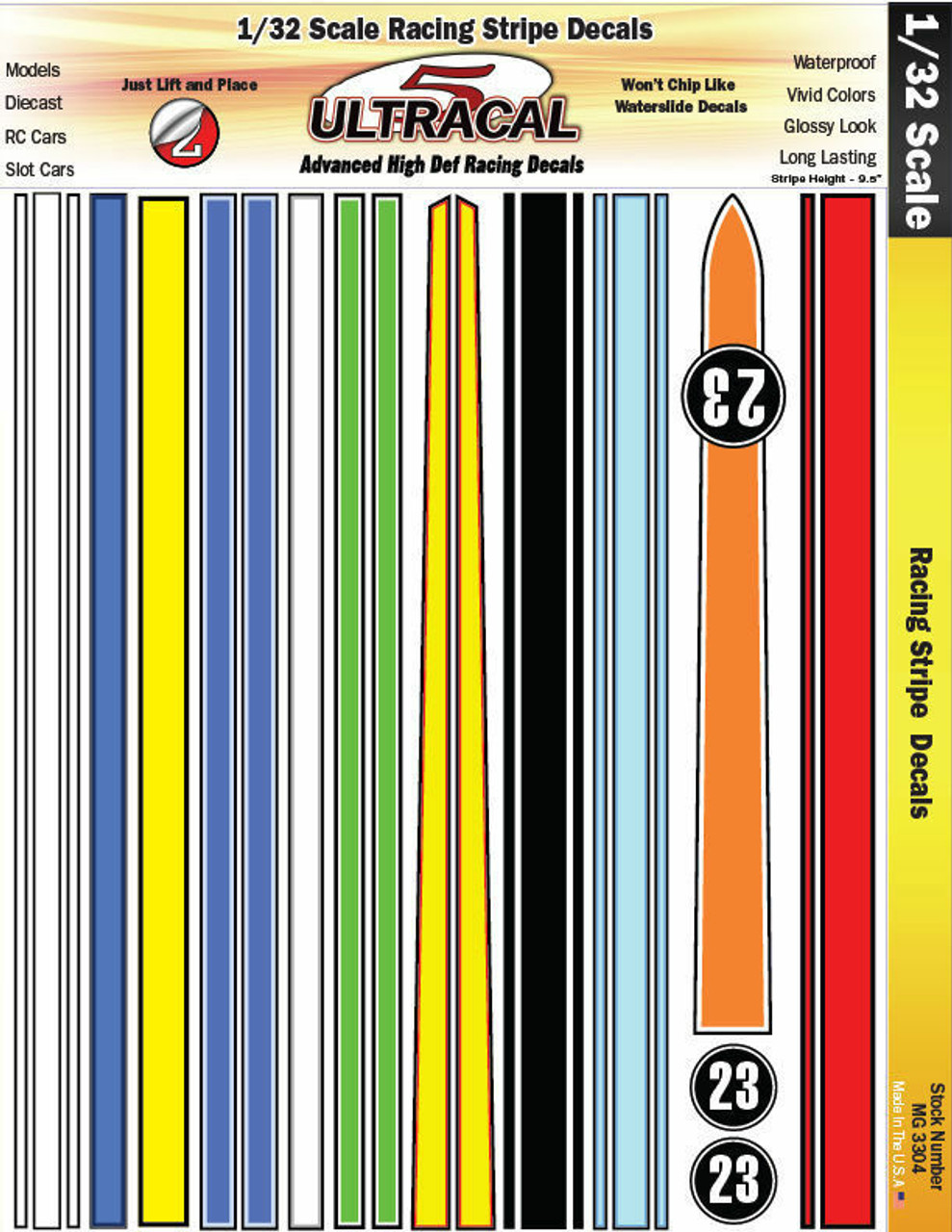 Ultracal 3304 - 1/32 DECALS - Racing Stripes