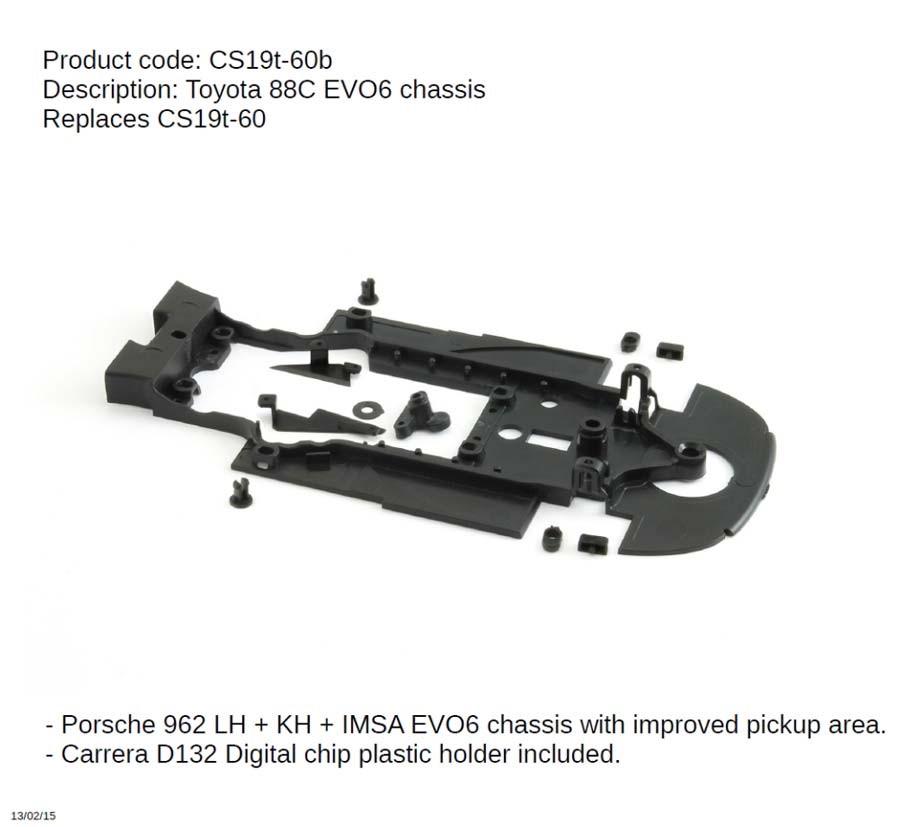 Slot.it CS19T-60B - Chassis for Toyota 88C - Anglewinder - Evo6 - DISCONTINUED