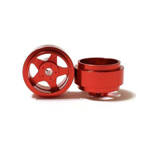 Staffs 16 - Red Alloy Wheels - 5-Spoke - 15.8 x 8.5mm - pair