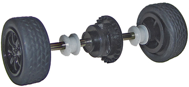 Sloting Plus SP40216009 - Universal Front Wheels - Press-on Plastic - 16 x 9mm - pair